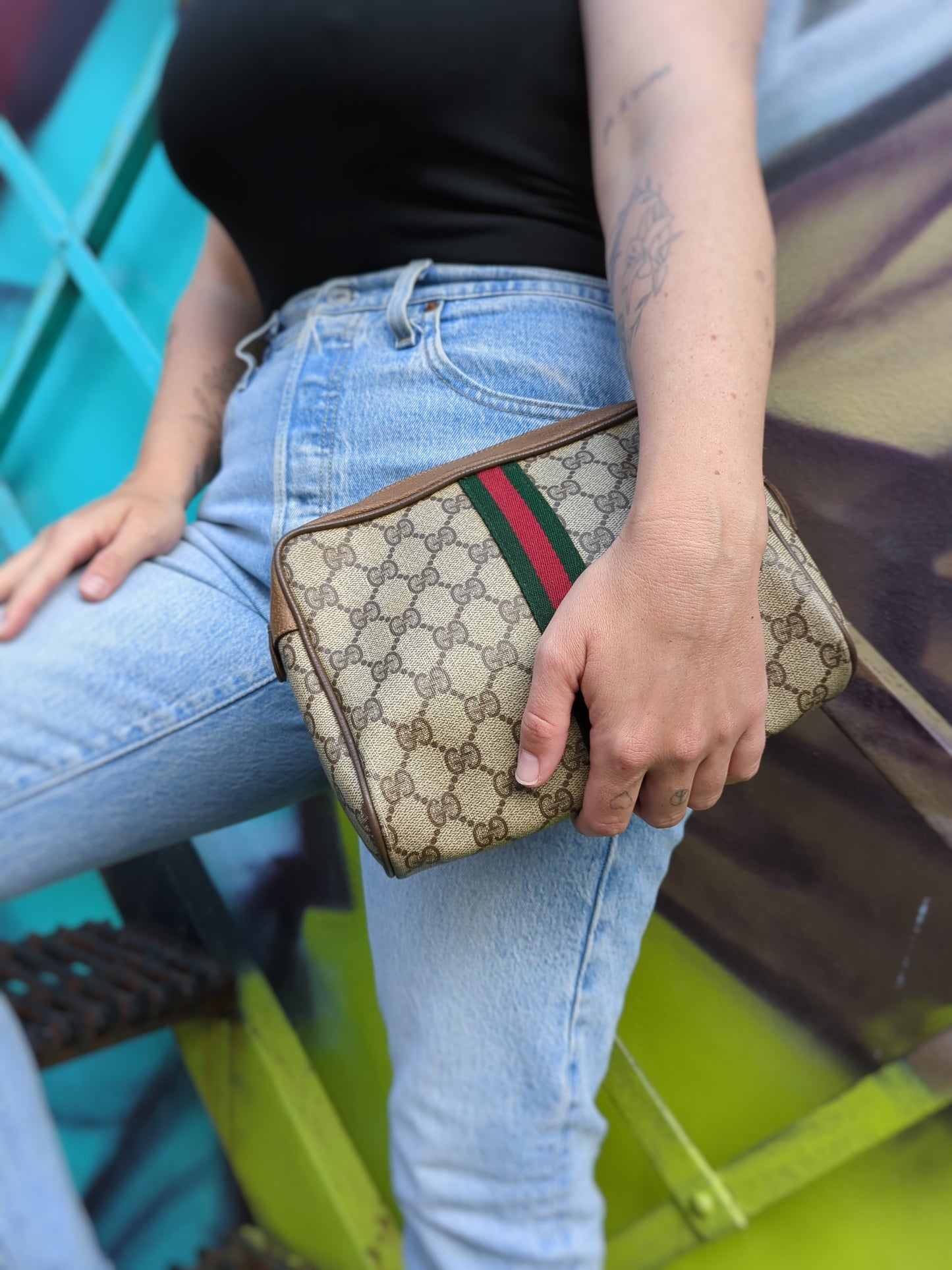 Gucci Vintage Sherry Web Case