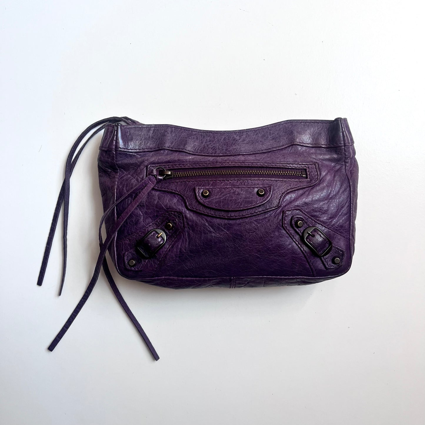 Balenciaga Leather Mini City Clutch