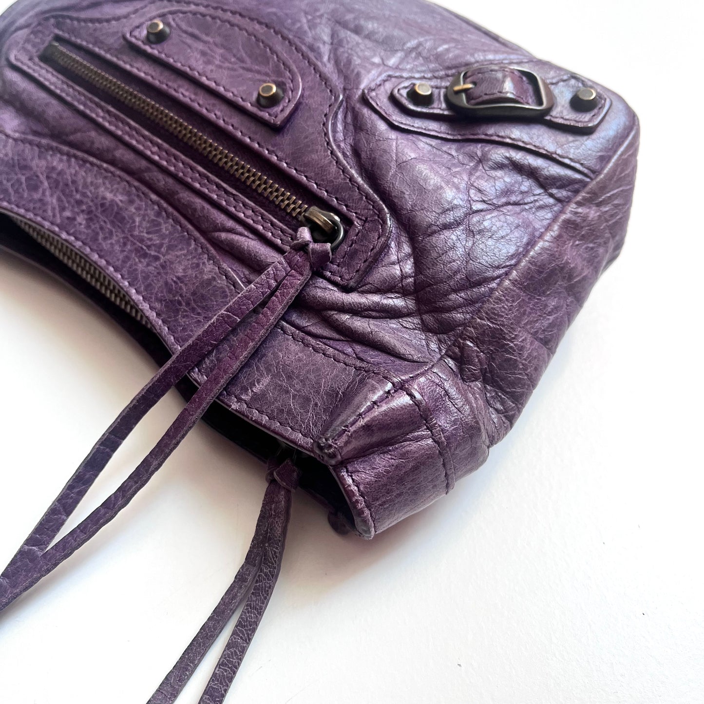Balenciaga Leather Mini City Clutch