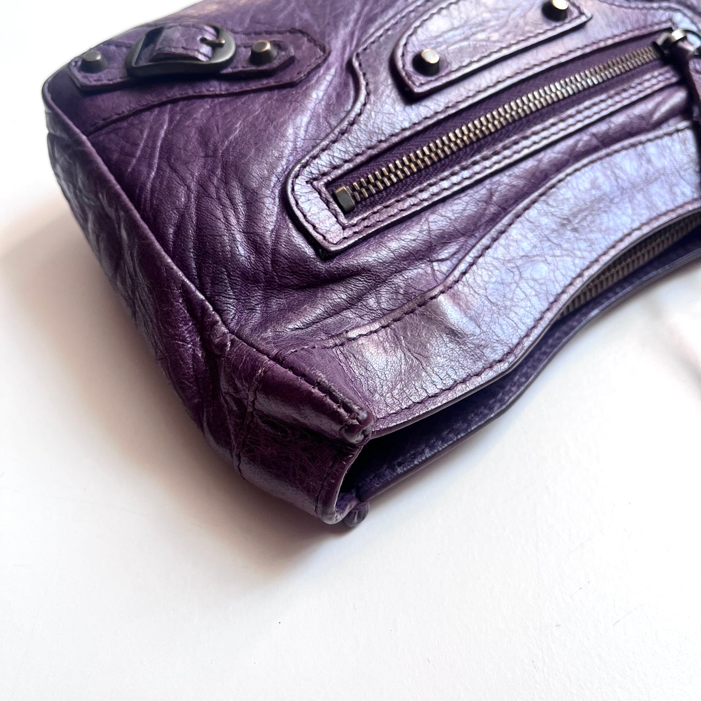 Balenciaga Leather Mini City Clutch