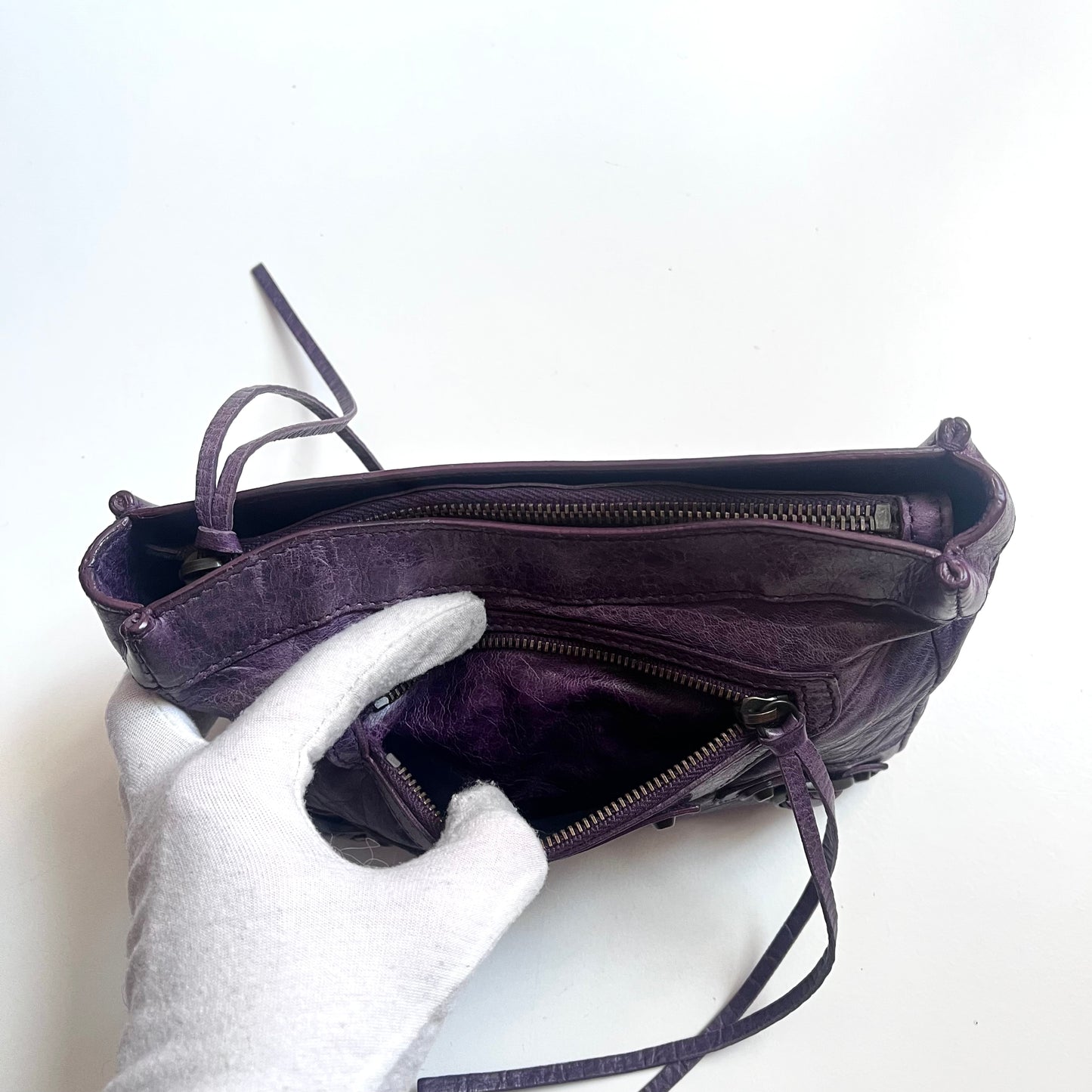 Balenciaga Leather Mini City Clutch