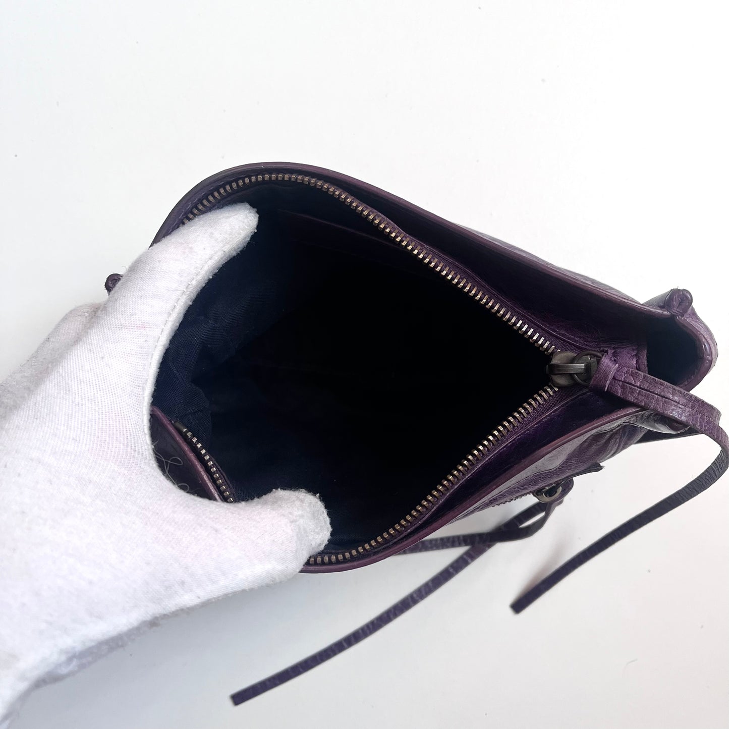 Balenciaga Leather Mini City Clutch