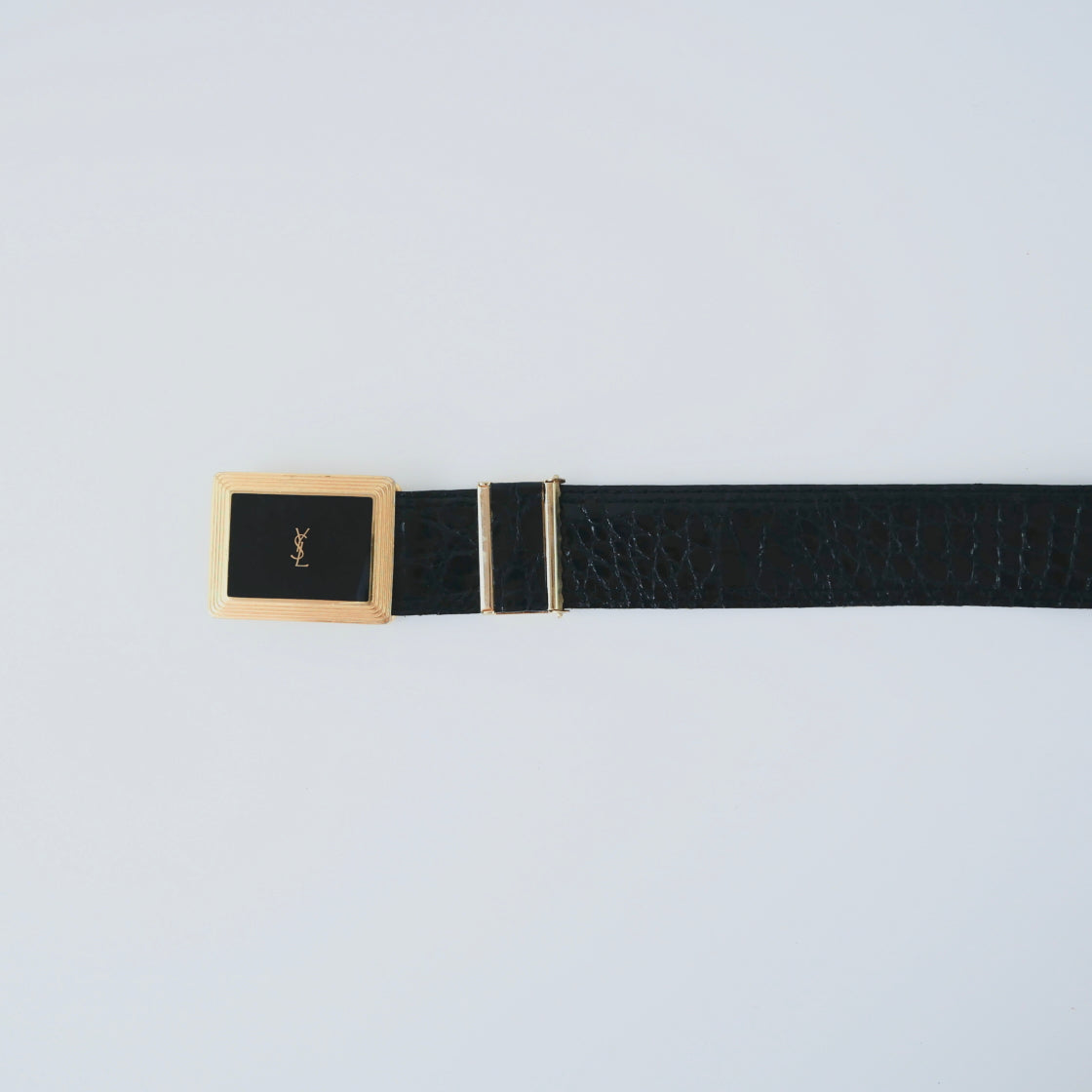 YSL Vintage Patent Textured Belt