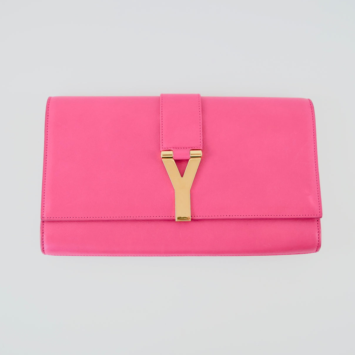 YSL Leather Classic Y Clutch