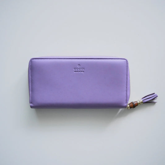 Gucci Leather Bamboo Zippy Wallet