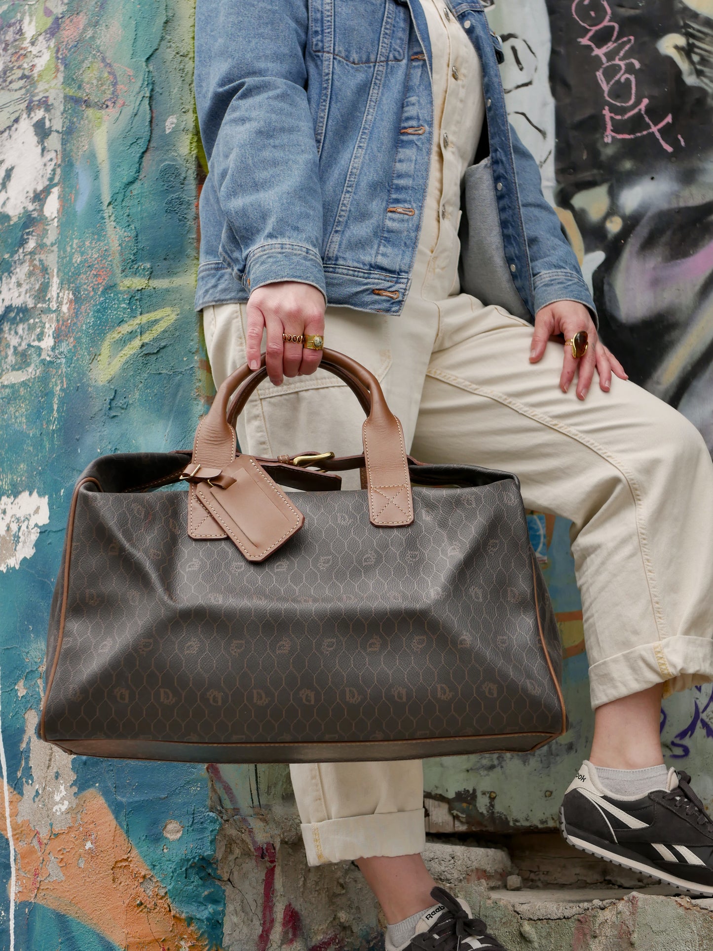 Christian Dior Vintage Honeycomb Duffel