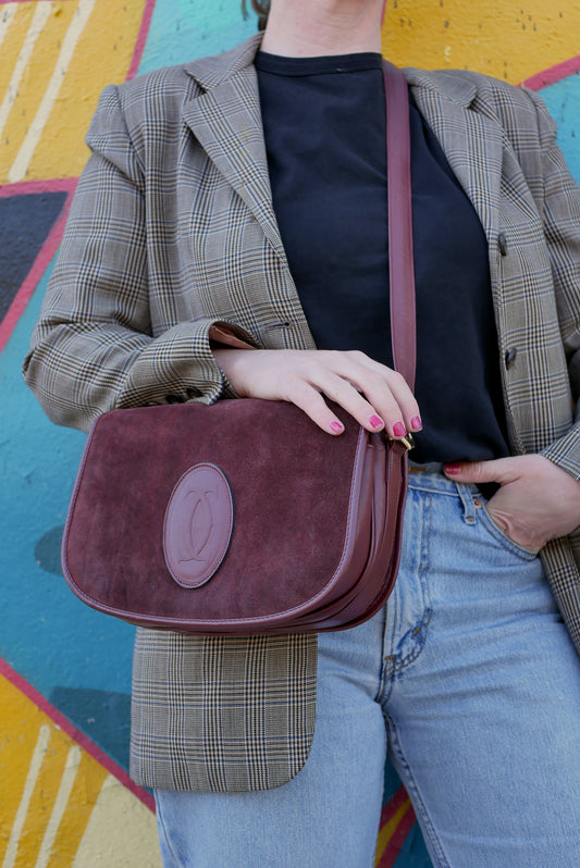 Cartier Vintage Suede & Leather Bag