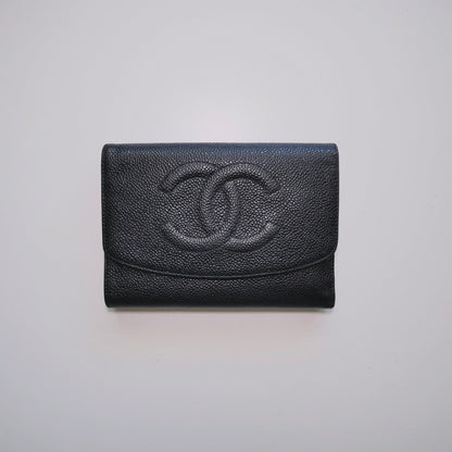 Chanel Vintage Interlocking Caviar Wallet