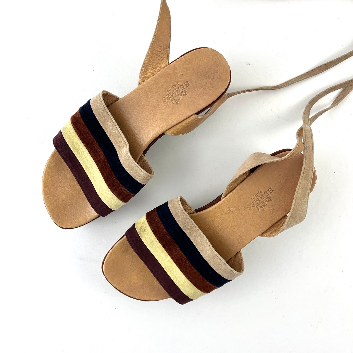 Suede Ankle Wrap Sandals