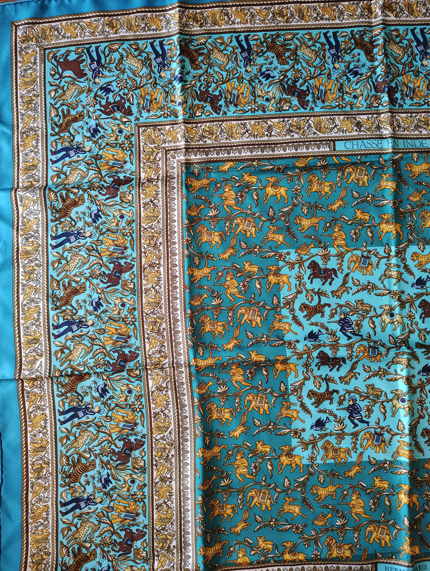 Hermes Carre 90 Silk Scarf Chasse En Inde
