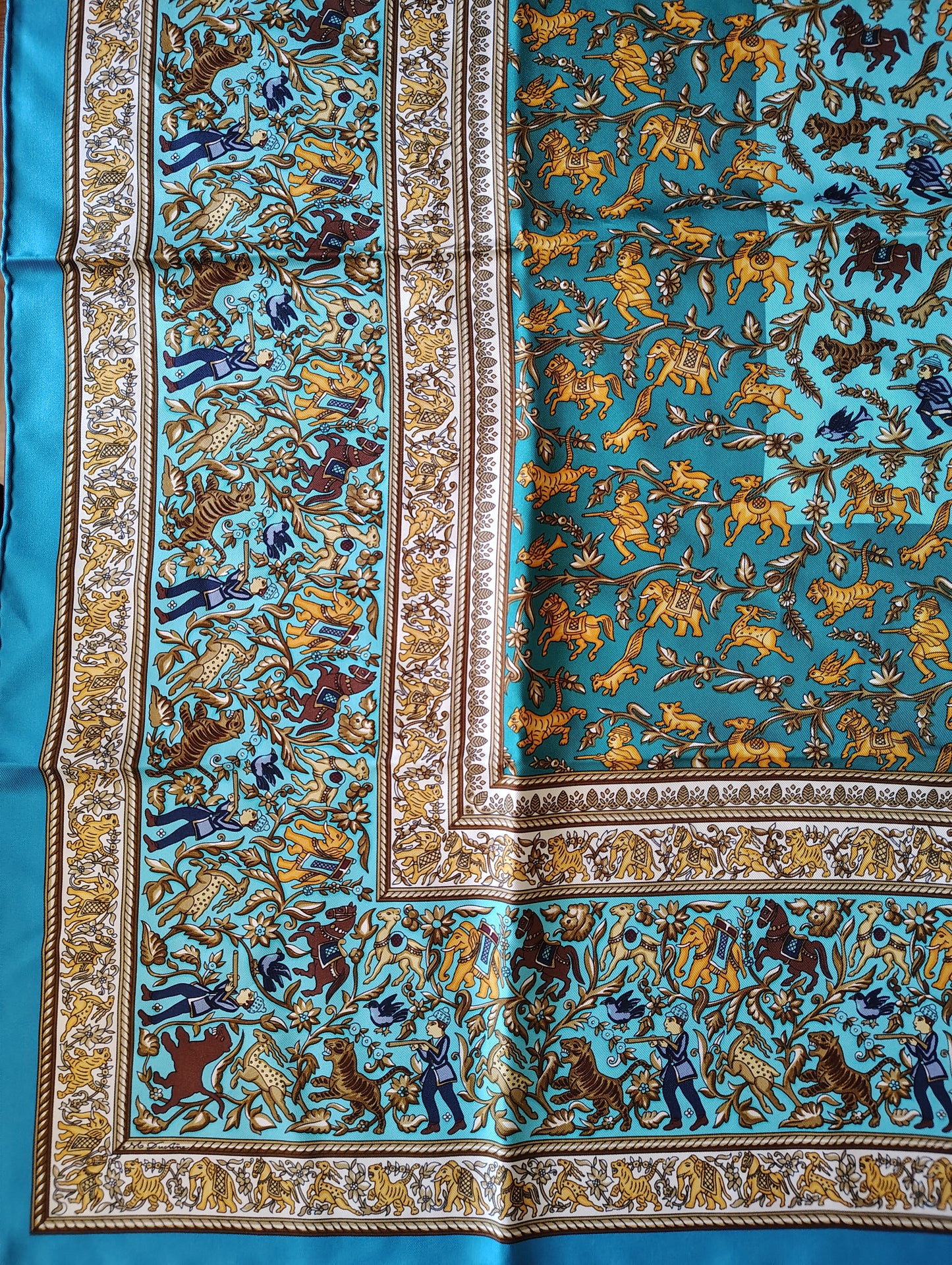 Hermes Carre 90 Silk Scarf Chasse En Inde