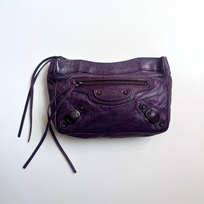 Balenciaga Leather Mini City Clutch