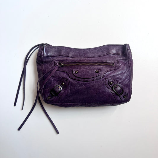Balenciaga Leather Mini City Clutch