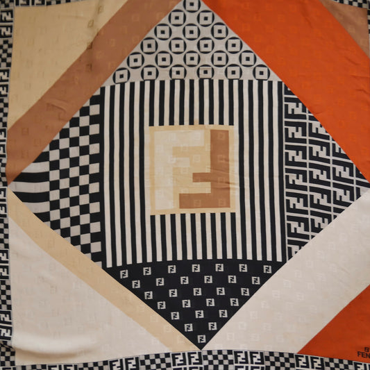 Fendi Vintage Zucca Silk Scarf