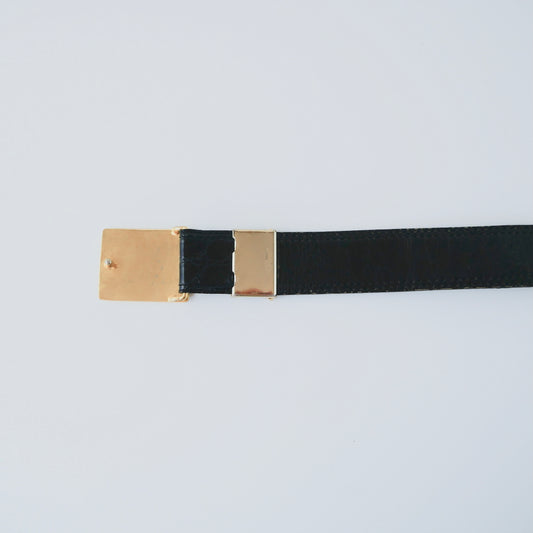 YSL Vintage Patent Textured Belt