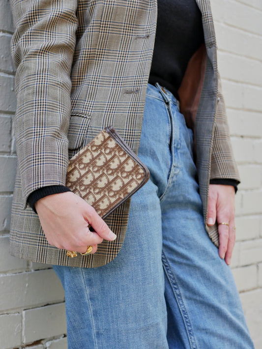 Christian Dior Vintage Canvas Trotter Travel Wallet