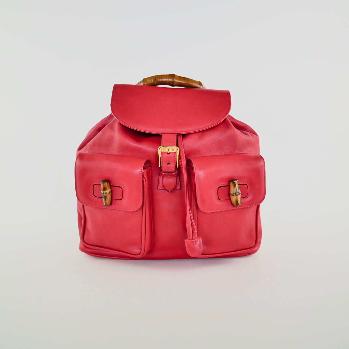 Gucci Vintage Bamboo Leather Backpack