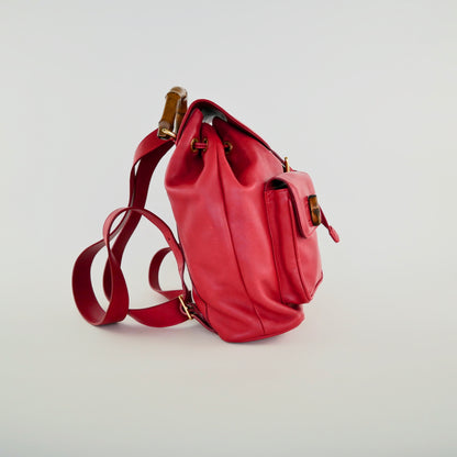 Gucci Vintage Bamboo Leather Backpack