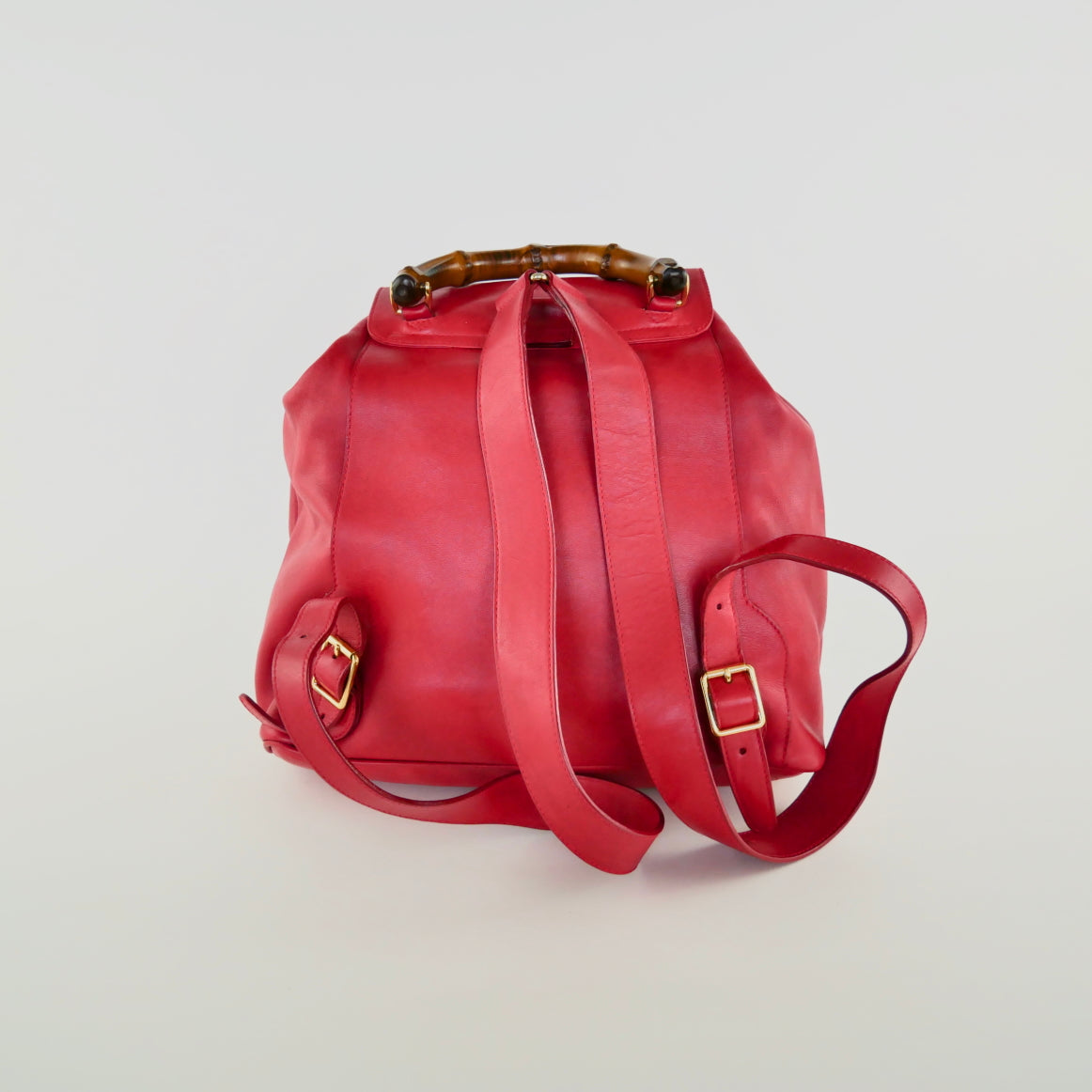 Gucci Vintage Bamboo Leather Backpack