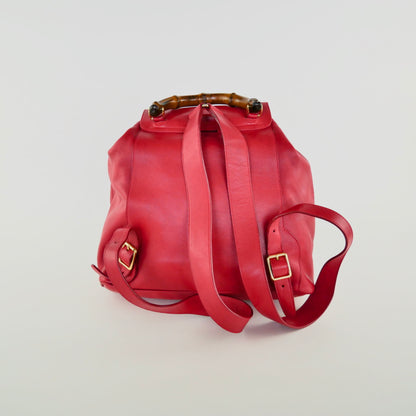 Gucci Vintage Bamboo Leather Backpack