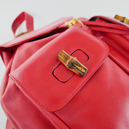Gucci Vintage Bamboo Leather Backpack