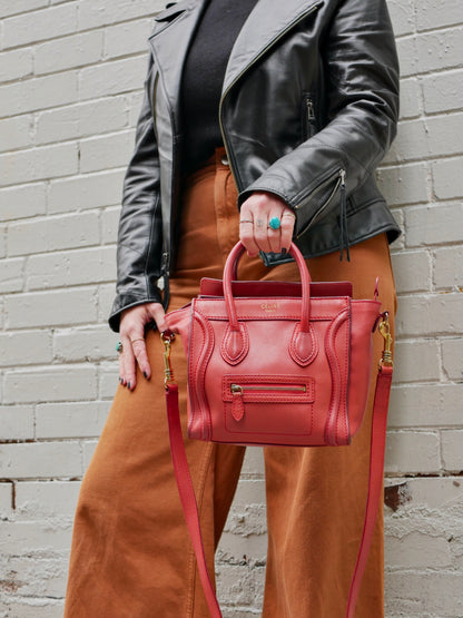 Celine Leather Nano Luggage