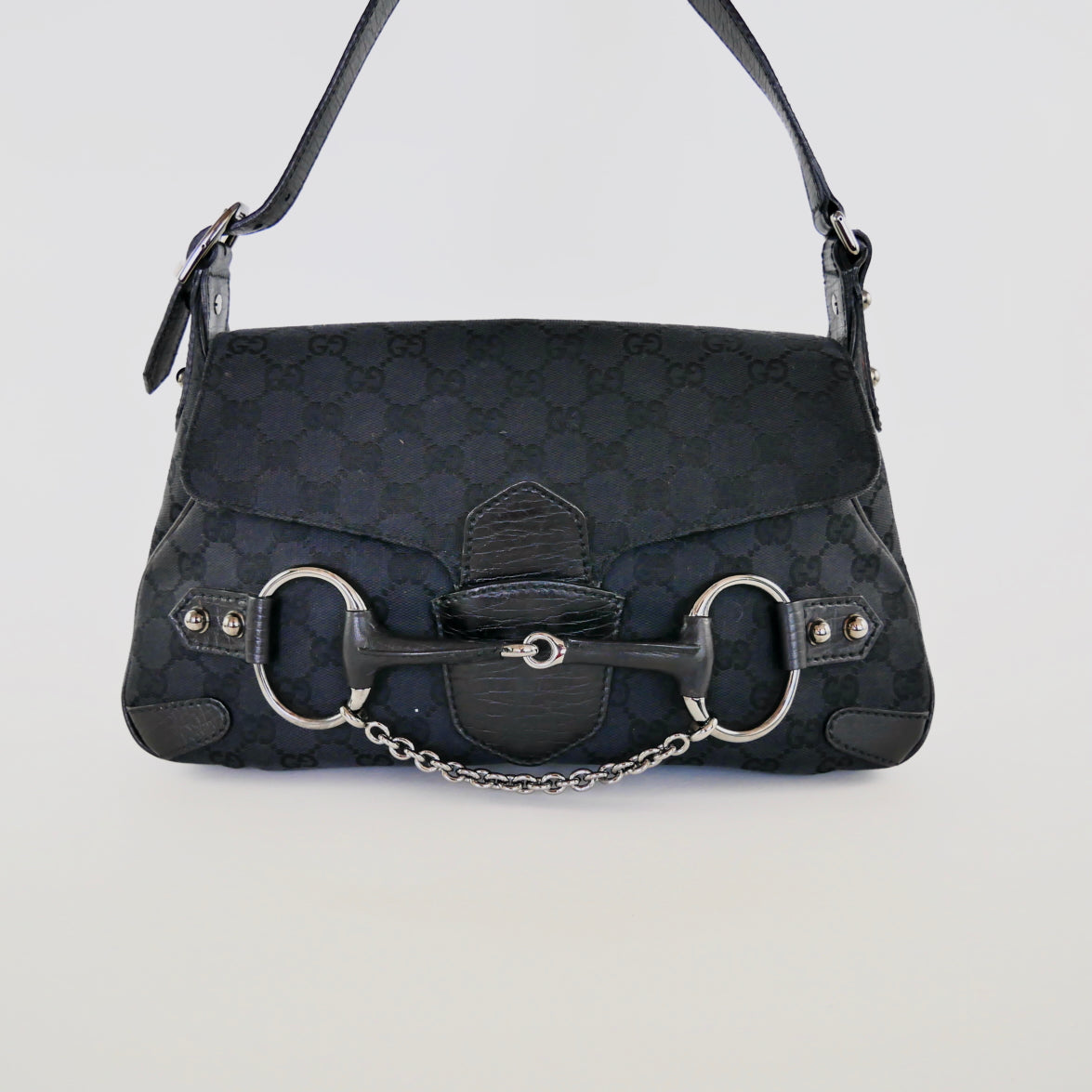 Gucci Canvas Horsebit Tom Ford Era Shoulder Bag