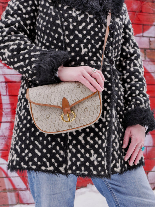 Christian Dior Vintage Honeycomb Tan Crossbody