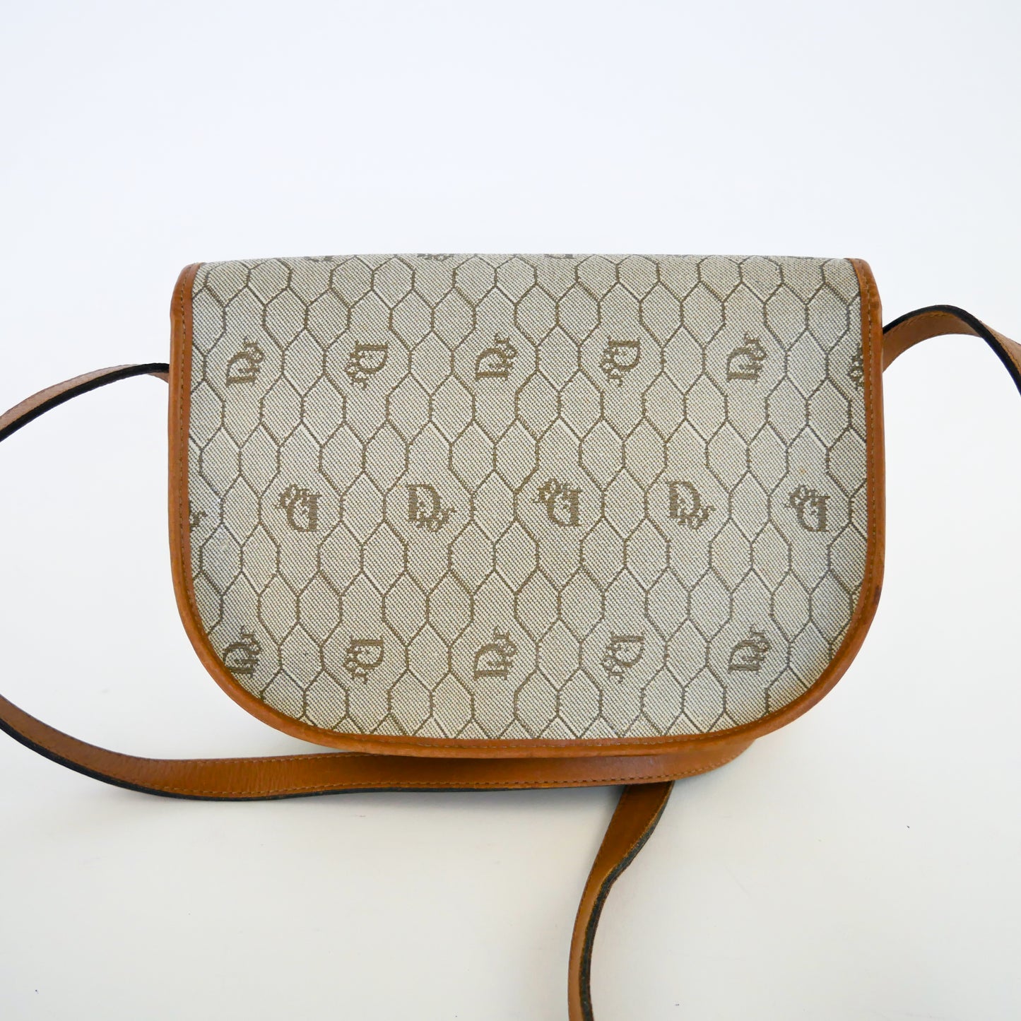 Christian Dior Vintage Honeycomb Tan Crossbody
