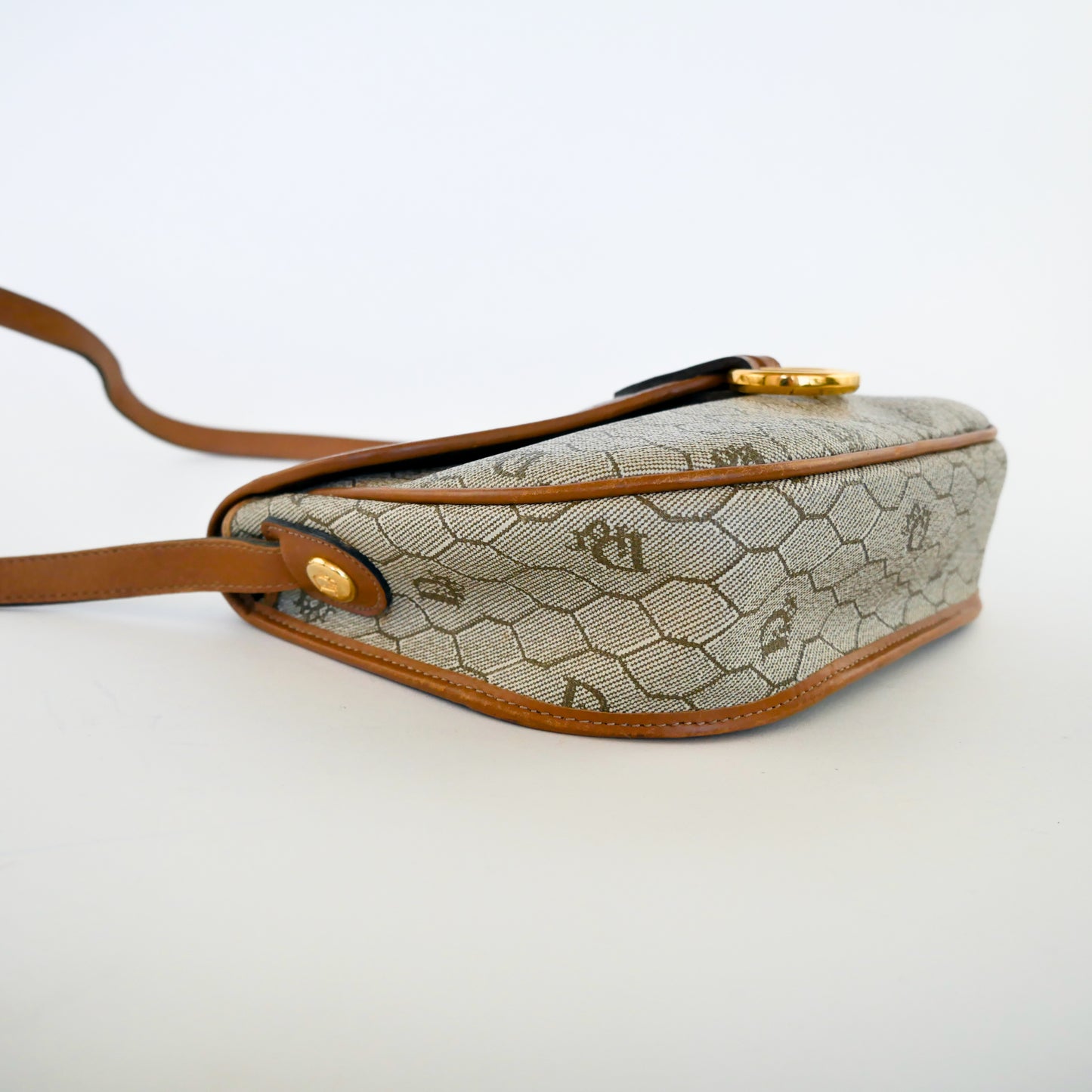 Christian Dior Vintage Honeycomb Tan Crossbody