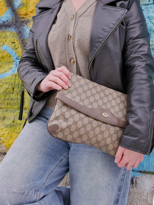 Gucci Vintage Supreme Canvas Clutch