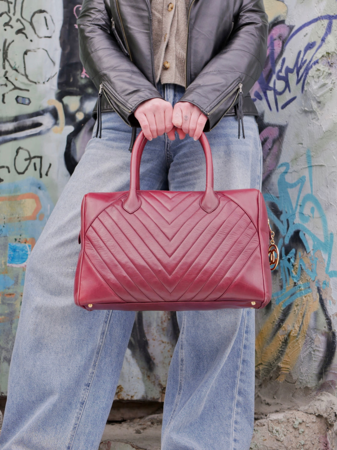 Chanel Vintage Lambskin Boston