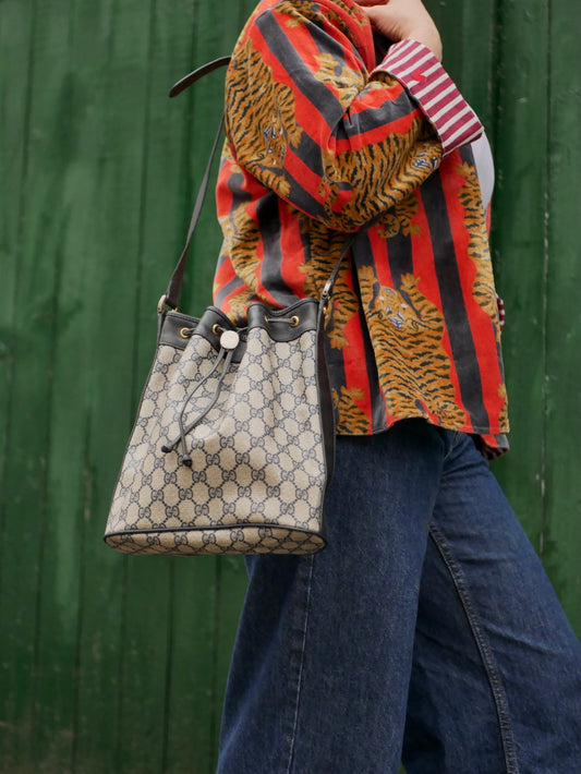 Gucci Vintage Supreme Canvas Bucket