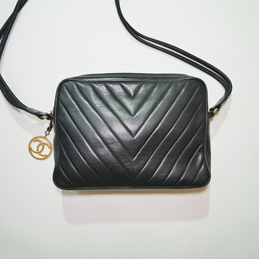 Chanel Vintage Lambskin V Stitch Crossbody