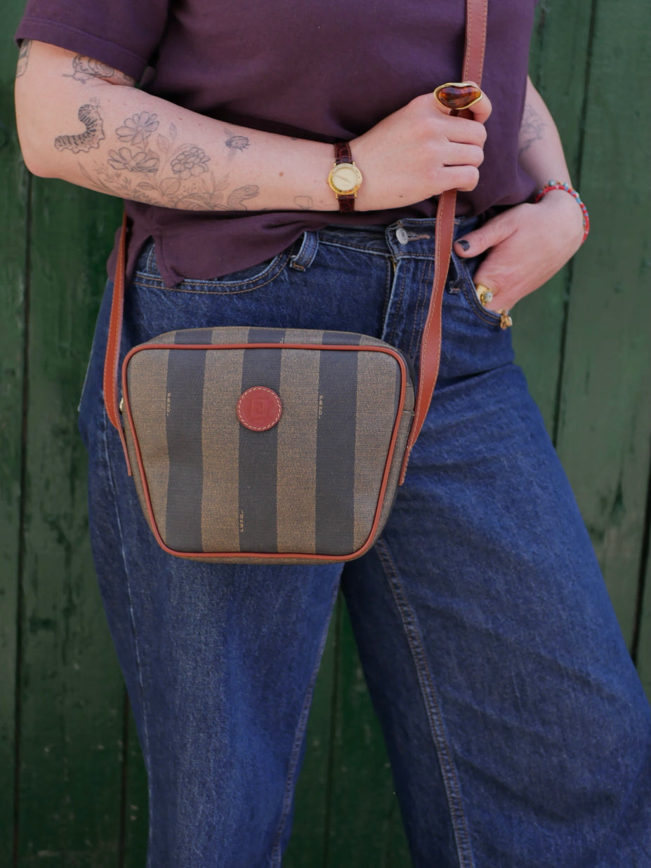 Fendi Vintage Pequin Crossbody