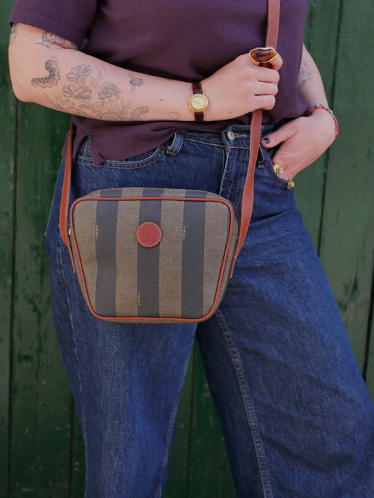 Fendi Vintage Pequin Crossbody