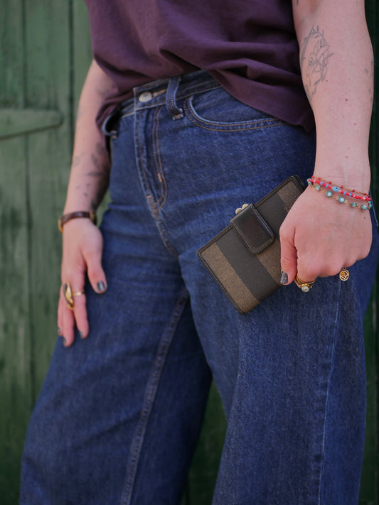 Fendi Vintage Pequin Kisslock Wallet