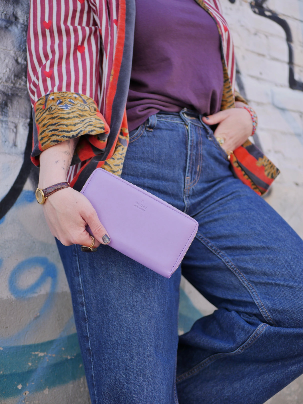 Gucci Leather Bamboo Zippy Wallet
