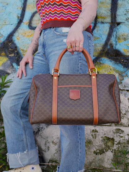 Celine Vintage Macadam Boston Bag