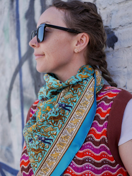 Hermes Carre 90 Silk Scarf Chasse En Inde