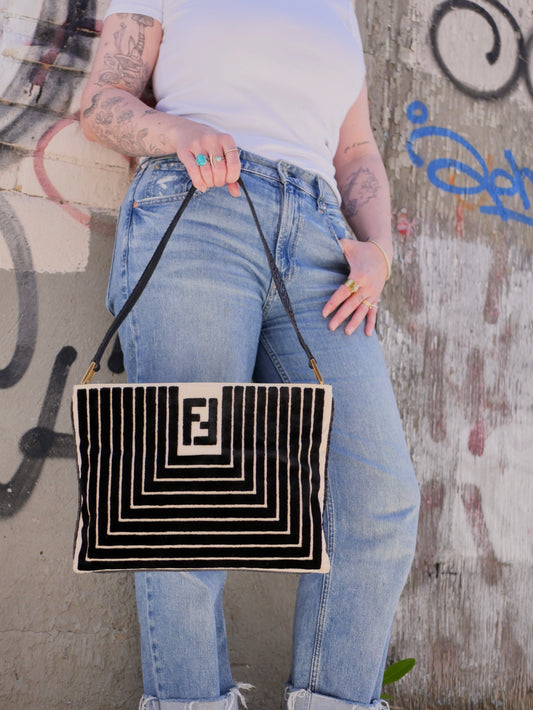 Fendi Vintage Textured Shoulder Bag
