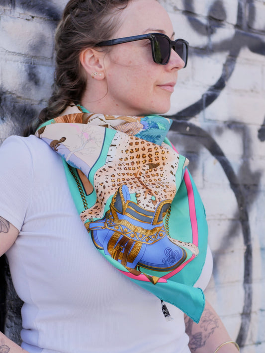 Hermes 100% Silk Chasses Exotique Carre 90 Scarf