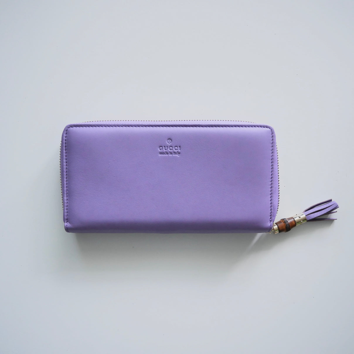 Gucci Leather Bamboo Zippy Wallet