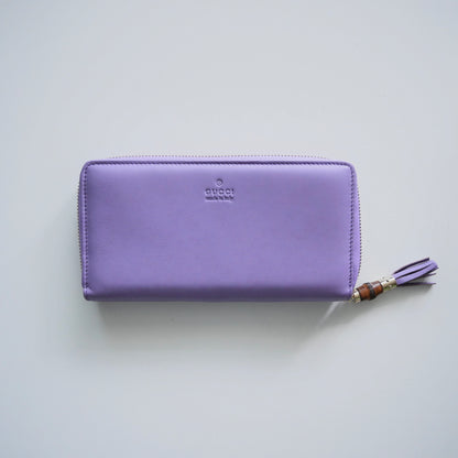 Gucci Leather Bamboo Zippy Wallet