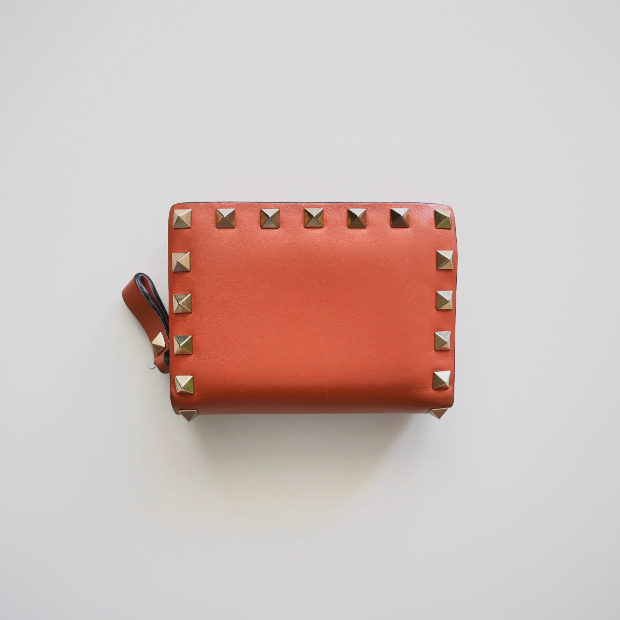 Valentino Leather Rockstud Mini Zippy Bifold