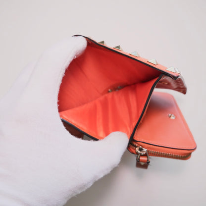 Valentino Leather Rockstud Mini Zippy Bifold