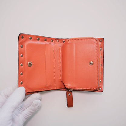 Valentino Leather Rockstud Mini Zippy Bifold