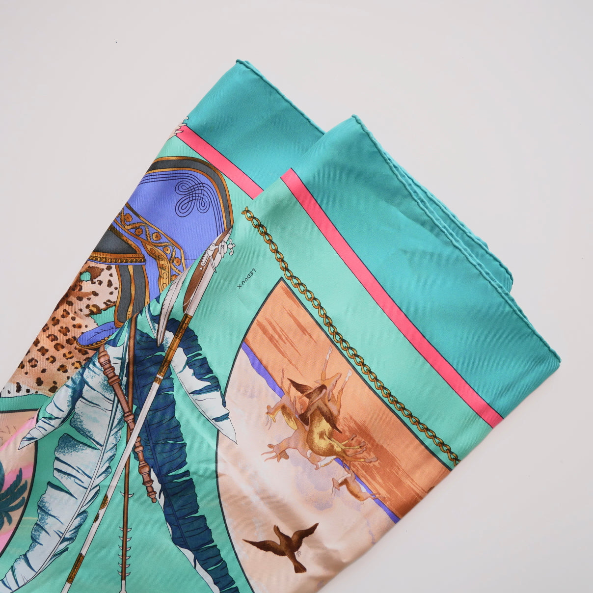 Hermes 100% Silk Chasses Exotique Carre 90 Scarf