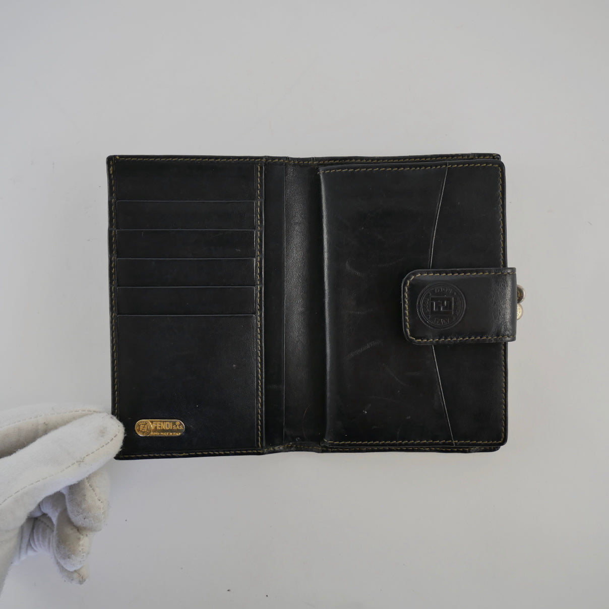 Fendi Vintage Pequin Kisslock Wallet