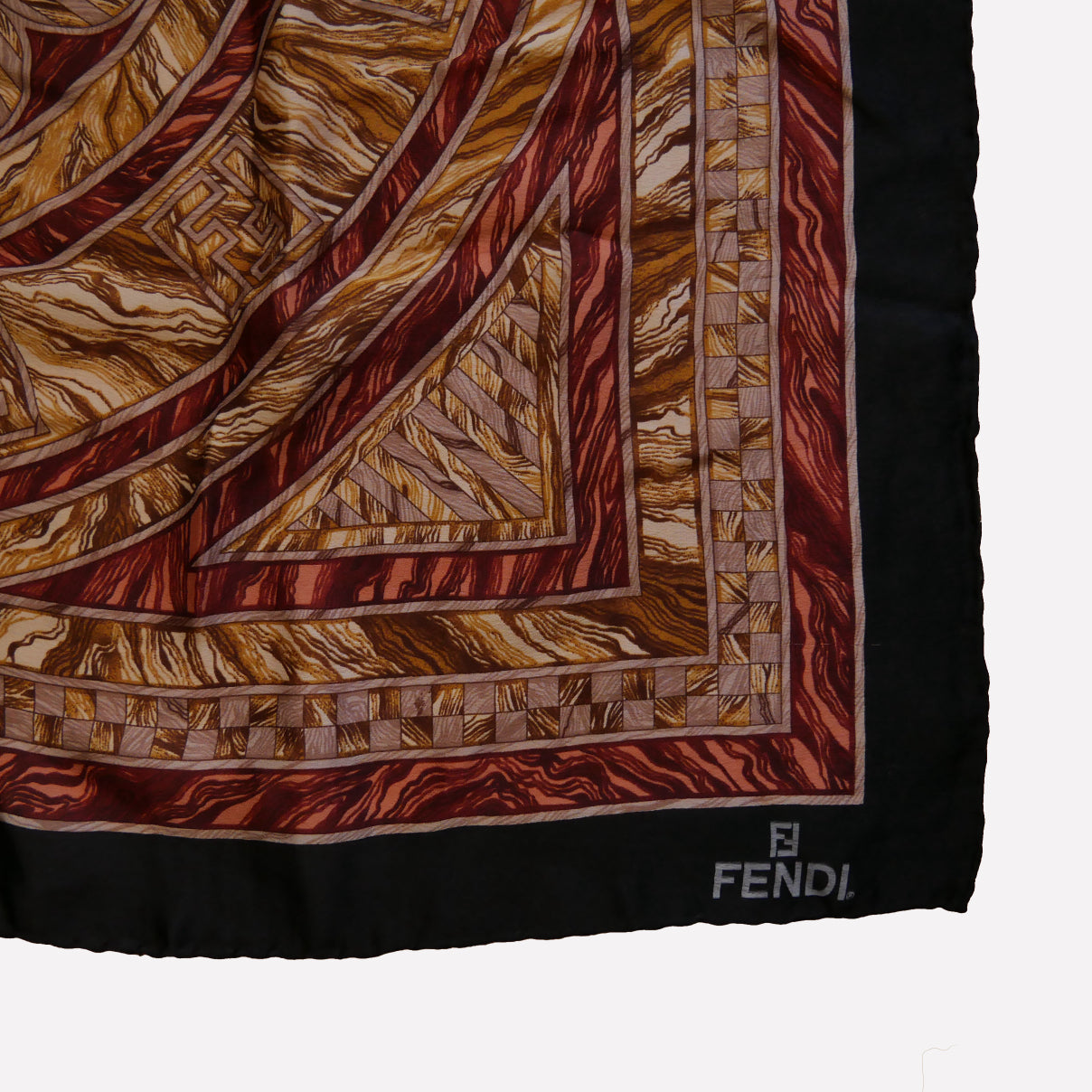 Fendi Vintage 100% Silk Scarf